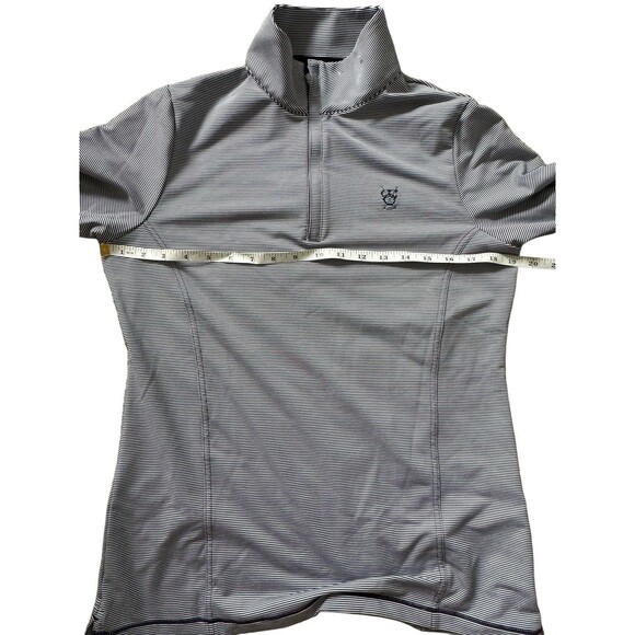 Peter Millar UPF 50 Striped Quarter zip blue Popover base layer Size M Preppy - Picture 3 of 6